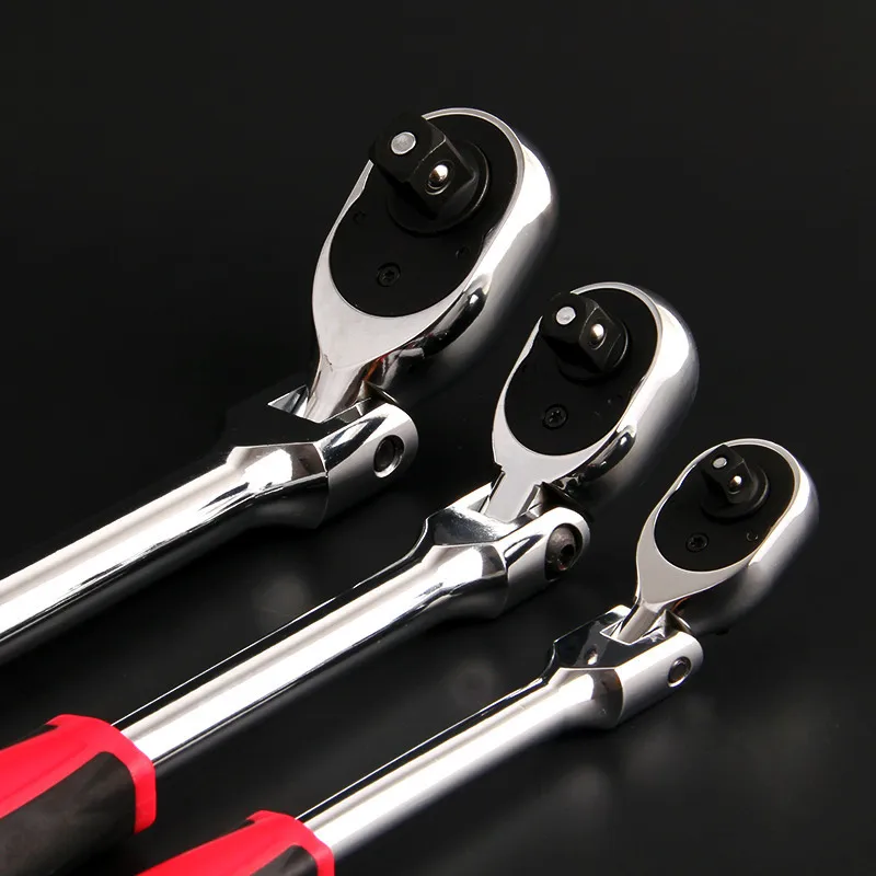 

1/4" 72 Teeth CR-V Universal Flexible Head Socket Ratchet Wrench Hand Tool Quick Socket Spanner Auto Repair Tools