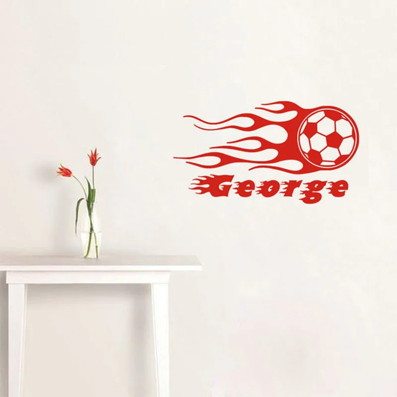 

New arrived Personalised Football Wall Stickers High Quality Waterproof Removable Wallpaper Decal For Children Room