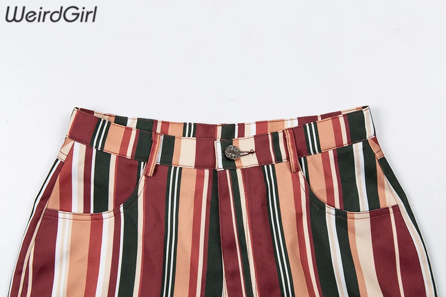 Weirdgirl, женские шорты, повседневные, модные, с высокой талией, эластичные, обтягивающие, в полоску, летние, с карманами, мини-брюки, тонкие, для девушек, прямые, новинка