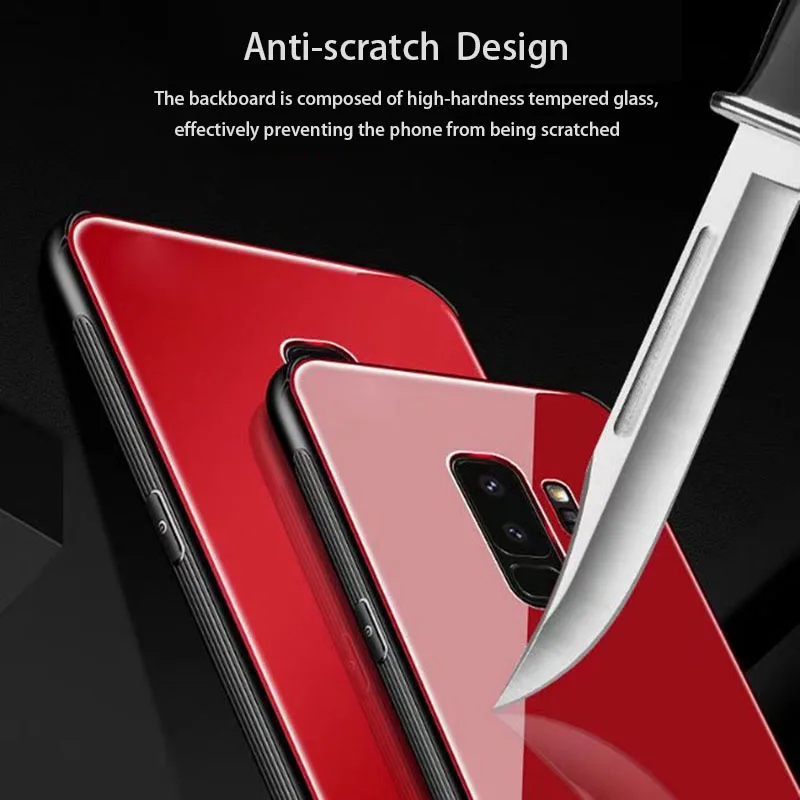 Fexcel Luxury Glass Case For Coque Samsung Galaxy S8 S9 Plus Note 8 360 Protective Soft Edge Hard Back Cover |