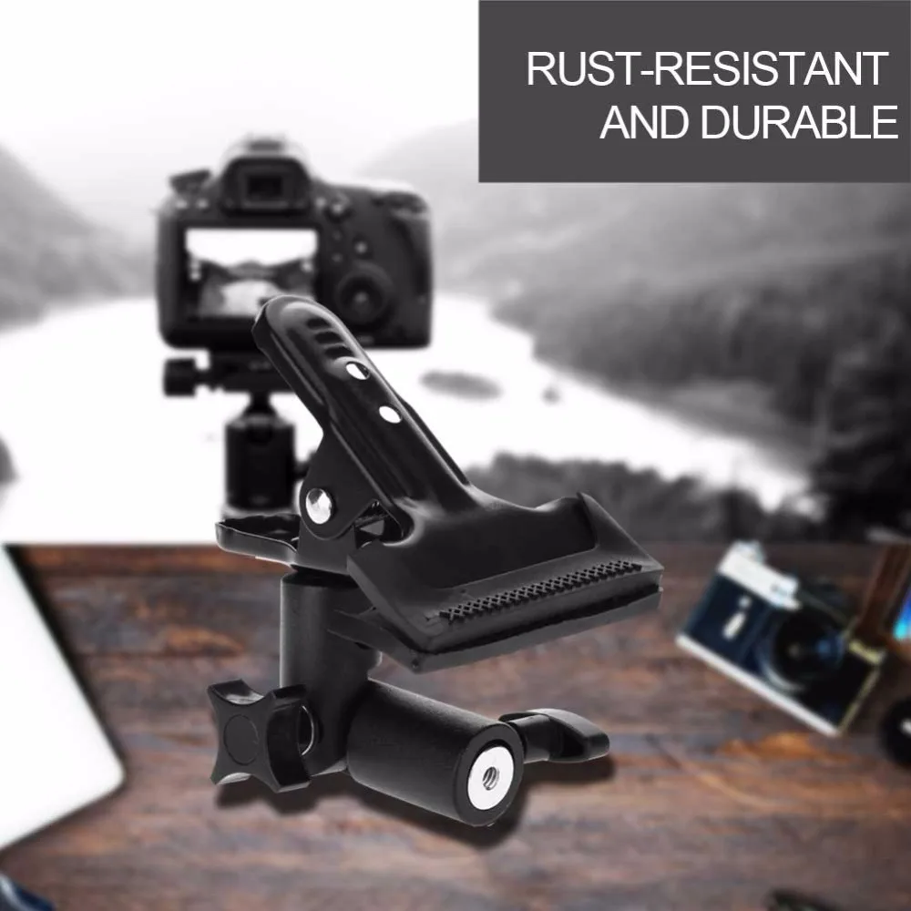 Metal Clamp 3/8'' &amp 1/4'' Screw Mount Rotatable Clip Holder Light Stand Studio Photography Accessory for Photo Reflector |
