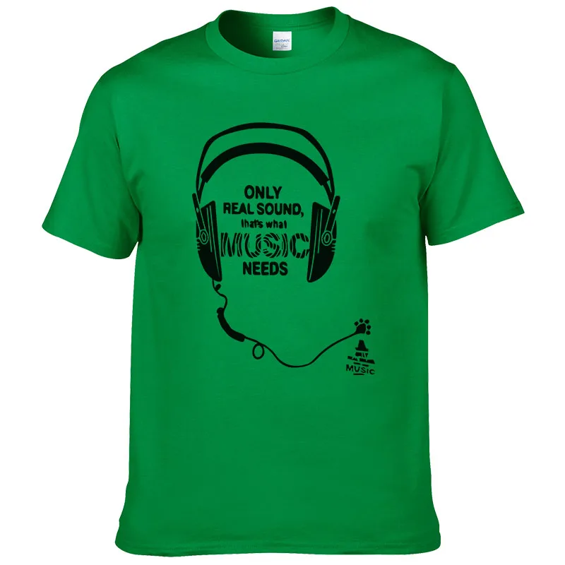 2018 Summer Men T Shirts Fashion 2017 Headset Music Printed Casual Shirt Brand T-shirt Cotton Cool Tees Tops Homme | Мужская одежда