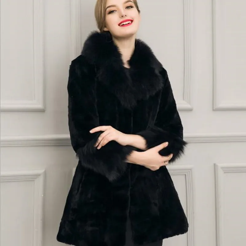 Furry Faux Fur Coats Women Soft Plush Winter 2019 Overcoat Thicken Jackets Luxury Parka Long Medium Length Outerwear N137 |
