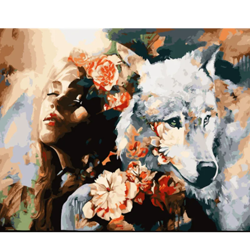 DRAWJOY картина в рамке красота леди DIY живопись по номерам Красочная картина домашний декор для гостиной руки Уникальные подарки GX23196 - Цвет: GX22471
