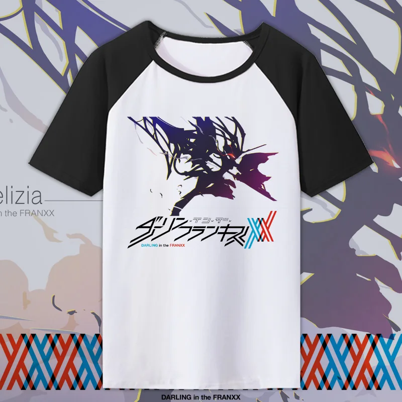 Высокое качество Q унисекс аниме DARLING в FRANXX Изделие из хлопка с короткими рукавами