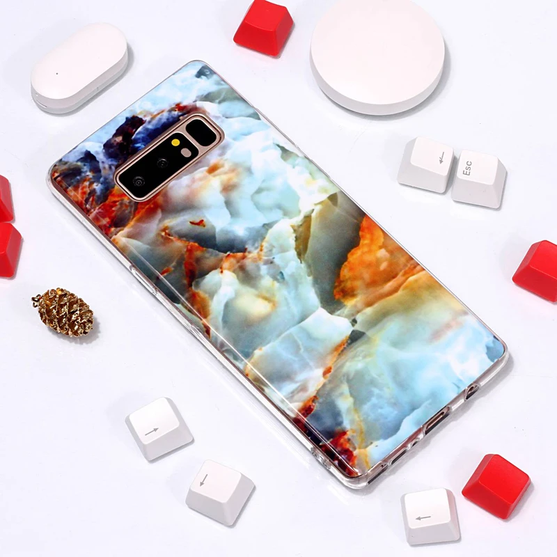 Модный мраморный мягкий чехол из ТПУ силиконовый для сотового телефона Samsung Galaxy