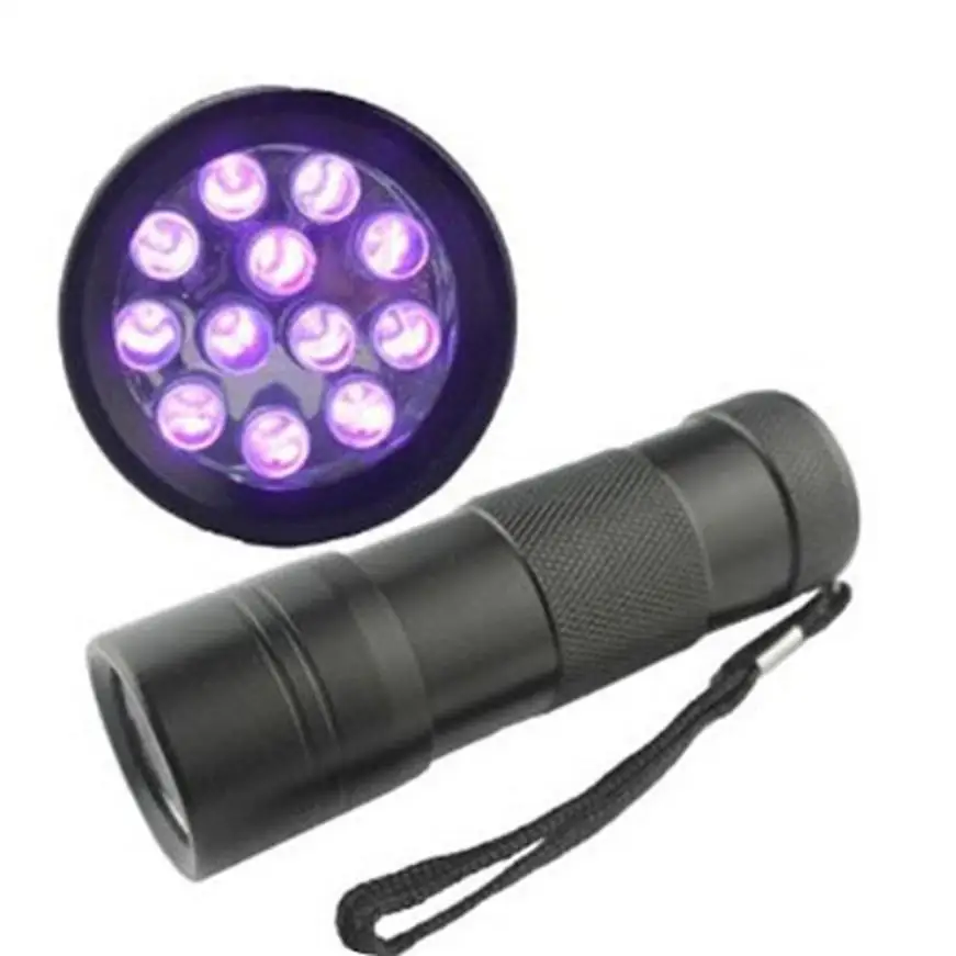 2017 мини Алюминий УФ ультрафиолетовый 9 светодиодный вспышка светильник черный