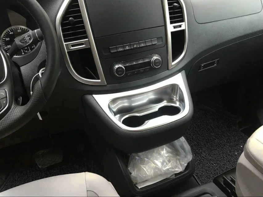 Для Benz Vito 2016 2017 центральная консоль рамка чашки ABS хром|Хромирование| |