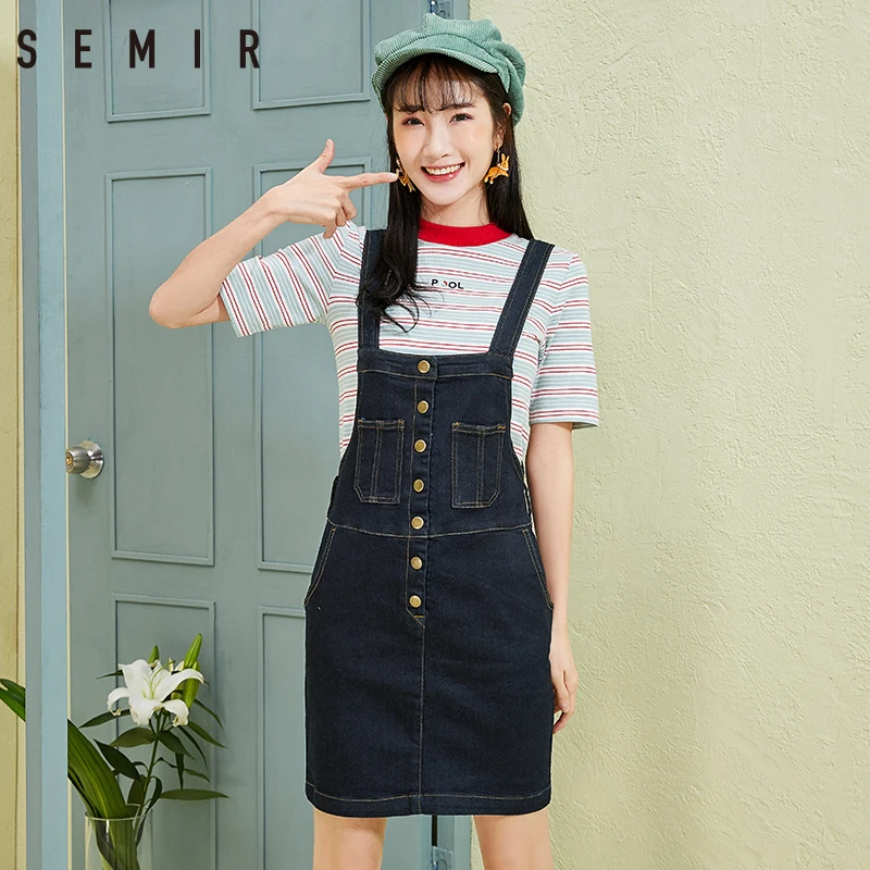 SEMIR платье 2018 новое летнее поступление джинсовые платья спереди Набор пуговиц