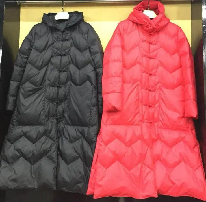 Женский длинный пуховик свободный женский плащ большого размера | Женская одежда