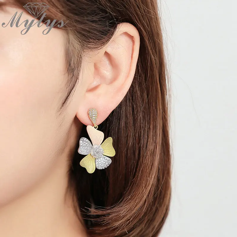 Женские серьги Mytys высококачественные серьги-капельки с кубическим цирконием