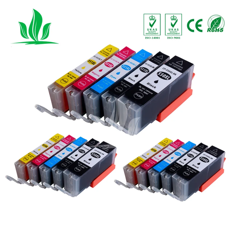 3 комплекта 550XL 551XL чернильный картридж совместимый для Canon Pixma MG5400 MX925 MX725 MG5450 MG5550