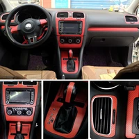 for volkswagen vw golf 6 gti mk6 r20 interior central control panel door handle carbon fiber stickers decals car styling