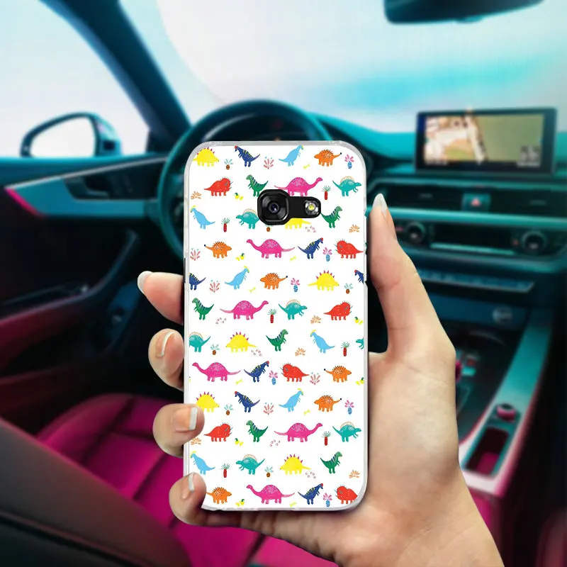 Чехол для телефона с мультяшными кавайными динозаврами samsung Galaxy A3 A5 A7 J5 J7 J3 2017 J1 J2