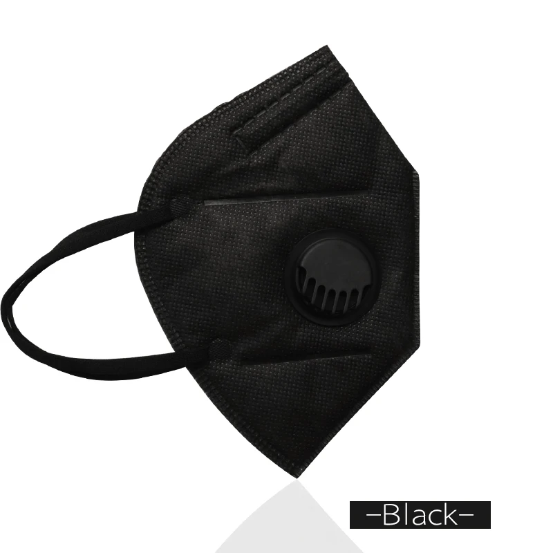 black 7 цветов пылезащитные маски для лица защитный чехол 10 шт маски со ртом для лица макияж Анти-пыль дыхательный клапан лицевой защитный - Цвет: black