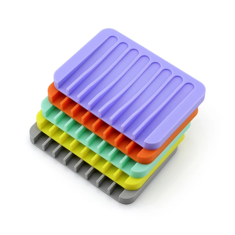 13 Colors Fashion Silicone Flexible Soap Dish Plate Bathroom Soap Holder Soap Box