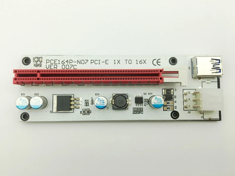 Новая Райзер-карта 3 в 1 VER007C 60 см PCI-E с 4pin 6pin Sata Molex Power PCIe 1x до 16x Extender для майнинга