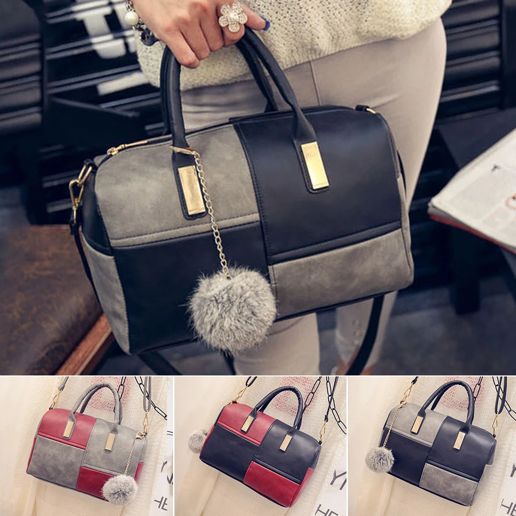 2018 Новый Портативный лоскутное Hasp Дамы Женская кожа плечо сумка Crossbody монета