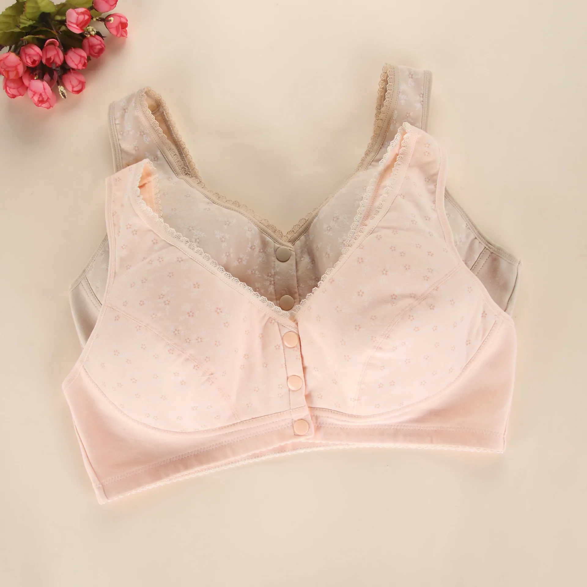 Спереди и пуговицы упражнения сна бюстгальтер для кормления стальное кольцо