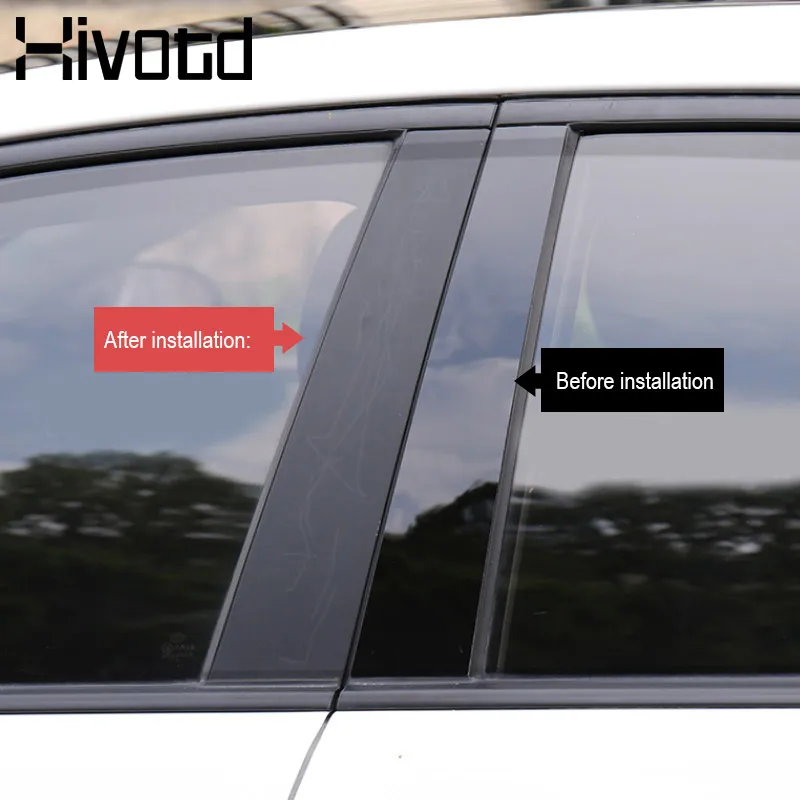 Hivotd для hyundai creta ix25 аксессуары для окна автомобиля BC Колонка декоративная наклейка отделка зеркальная отражающая панель внешний стиль
