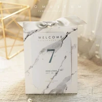 30pcslot creative marble pattern table place cards name number place cards guest wedding party table centerpieces table card