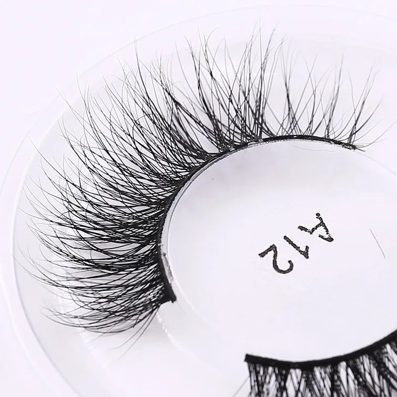 

Mink Lashes 3D Mink False Eyelashes Long Lasting Lashes Natural & Lightweight Mink Eyelashes Glitter Round box Packaging A12