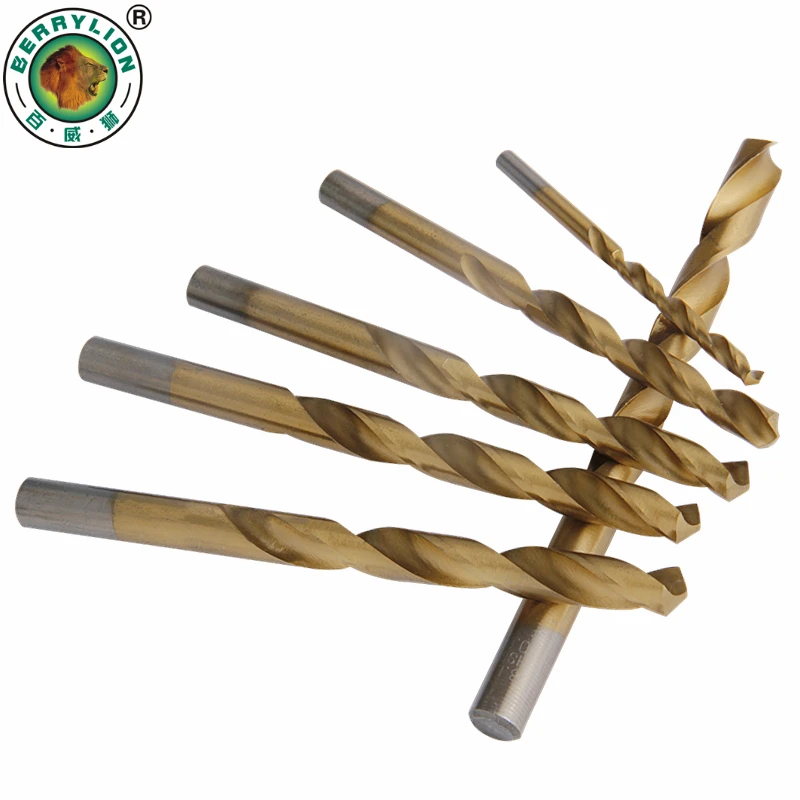 Набор спиральных сверл BERRYLION биты из быстрорежущей стали M2 с титановым покрытием