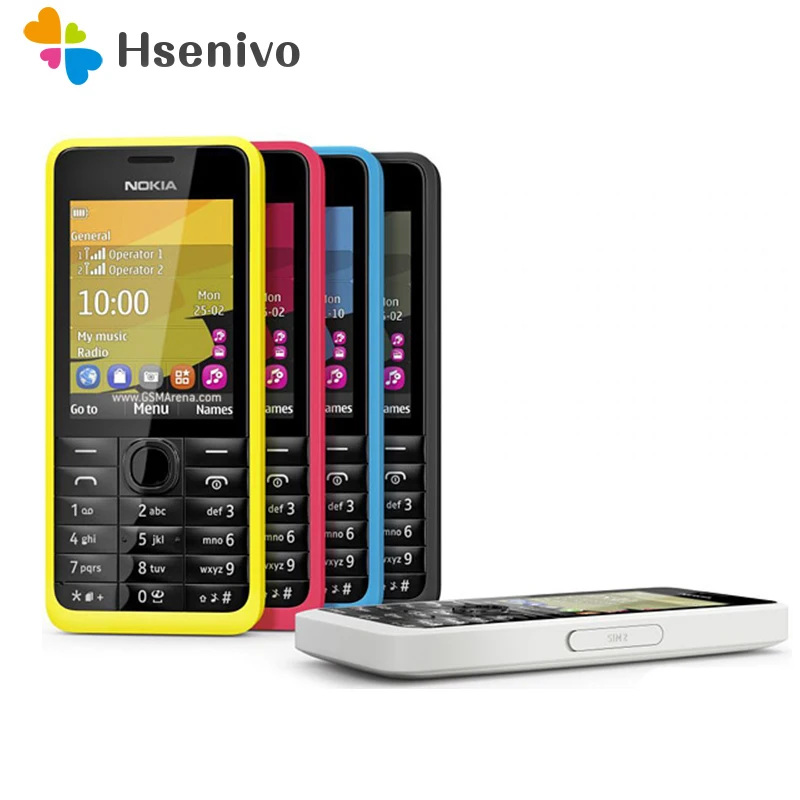 Nokia 301 отремонтированы разблокированный WCDMA 2 4 ''одной скрепкой для извлечение