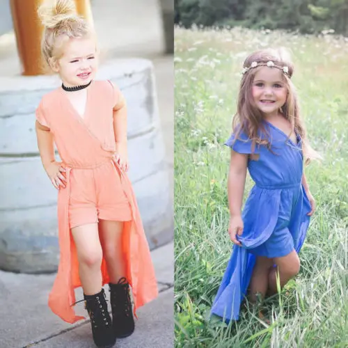 От 6 месяцев до 4 лет Детское длинное платье комбинезон с цветочным рисунком для