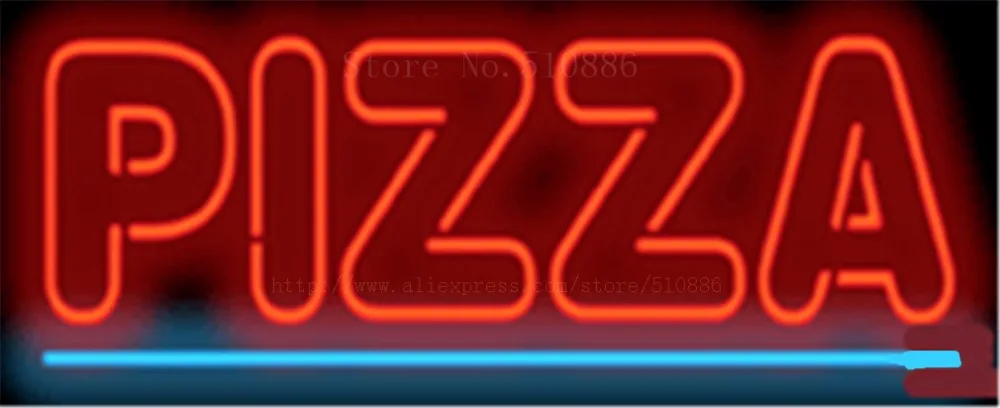 Неоновая вывеска для пиццы настоящий стеклянный пивной бар светильник паба