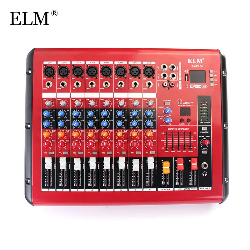ELM Professional караоке смешивания микрофон цифровой звук пульт звукового микшера