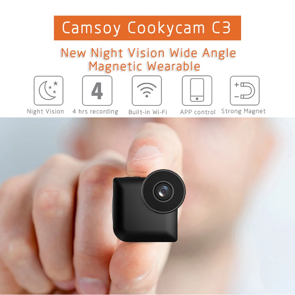 C3 Mini Camera Wireless WIFI IP Control Camcorder HD 720P Video Infrared Night Vision WiFi DVR Magnetic 140 degree | Электроника