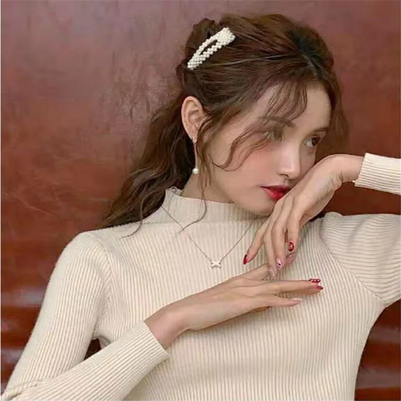 1 шт. Модные женские заколки для волос с жемчугом заколка-Пряжка шпильки