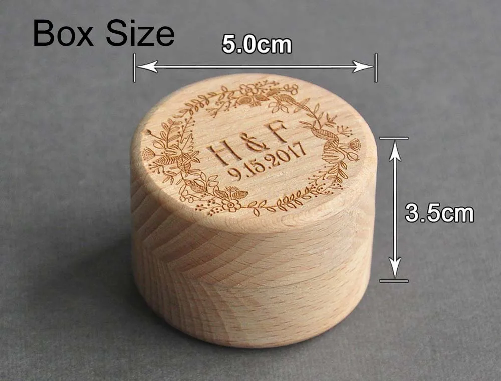 Персонализированные Свадебные/Валентина Обручение деревянные кольца несущей Box