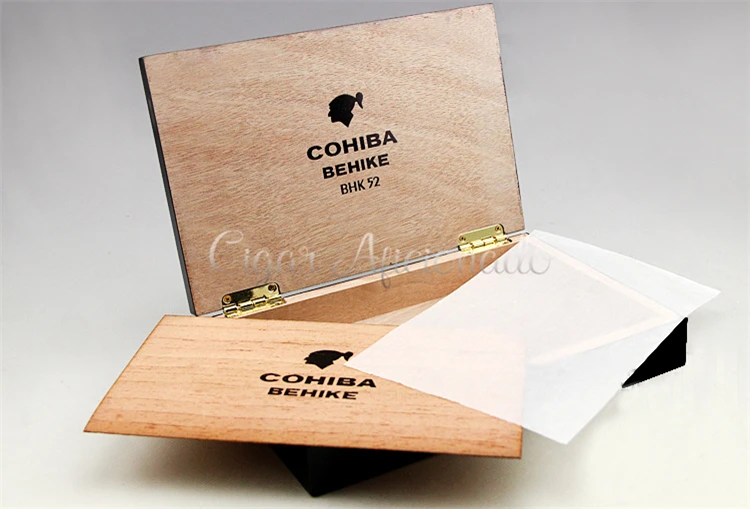 COHIBA BEHIKE 52 Black High Golssy Finish Кедр Дерево сигара хьюмидор Mini упаковка для сигар Box
