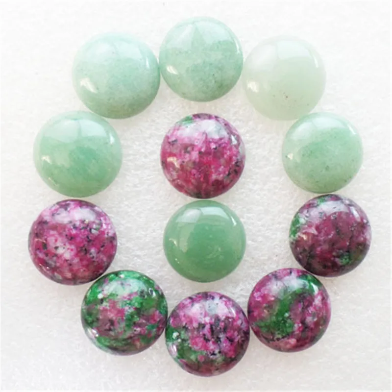 (12 шт./лот) оптовая продажа натуральный смешанный камень круглый кабошон 20x6 мм
