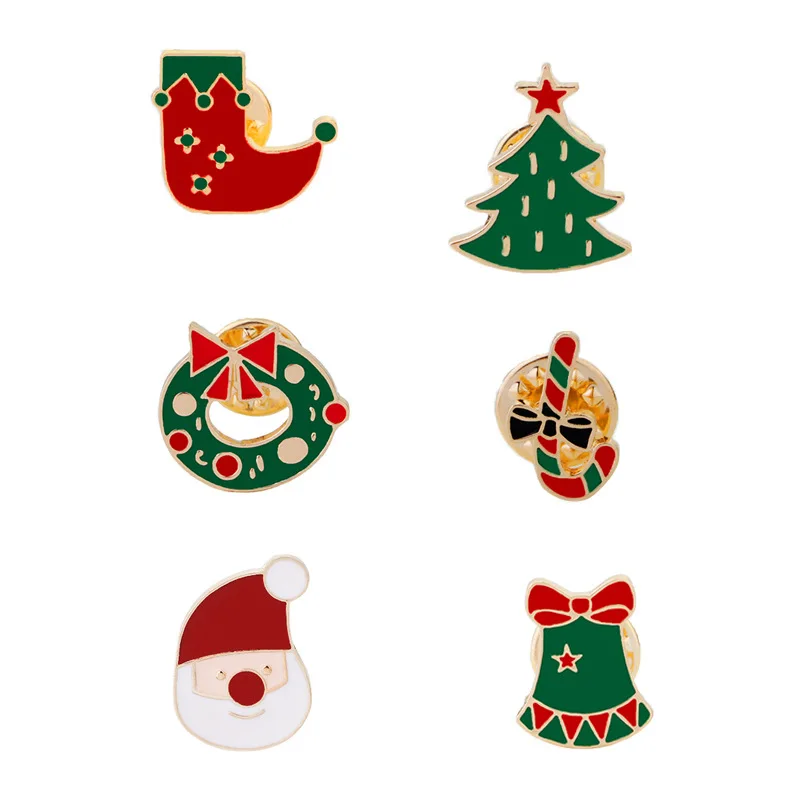 Мультяшная эмалированная булавка булавки и броши в виде рождественской елки