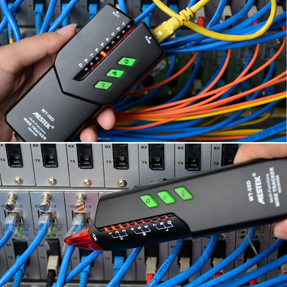 RJ11 RJ45 нет помех телефонный провод трекер сетевой кабель детектор тестер NVC AC напряжение тестер линия искатель с фонариком