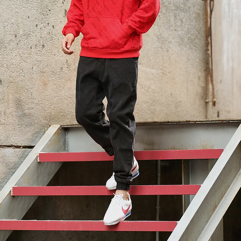 CHINISM мужские повседневные штаны для бега черные джинсы со снежинками Vaqueros Boutique