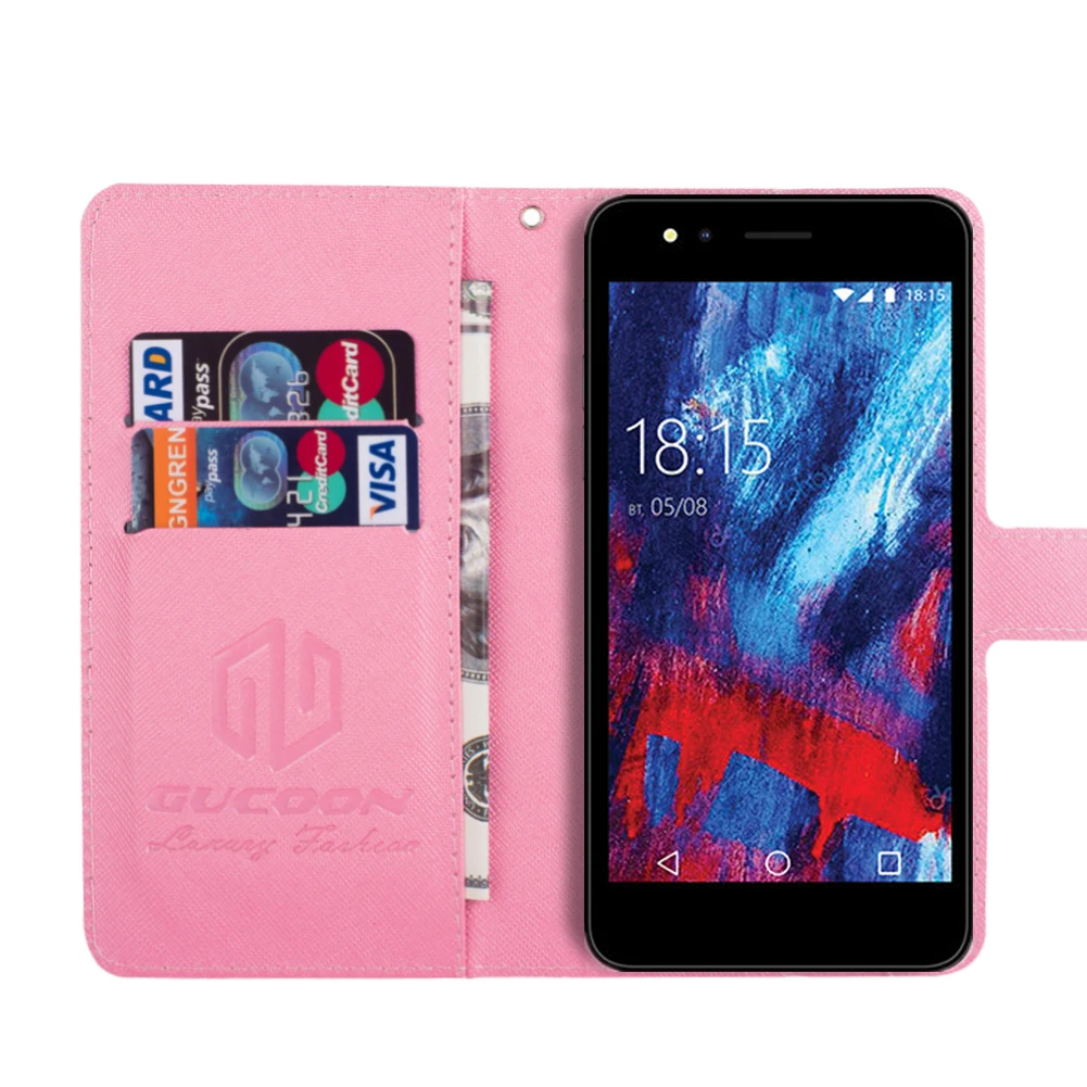Чехол-бумажник GUCOON с рисунком для BQ BQ-6015L Universe 5056 Fresh 5511L Bliss Модный чехол из искусственной кожи для 5515L Быстрый Чехол s сумка