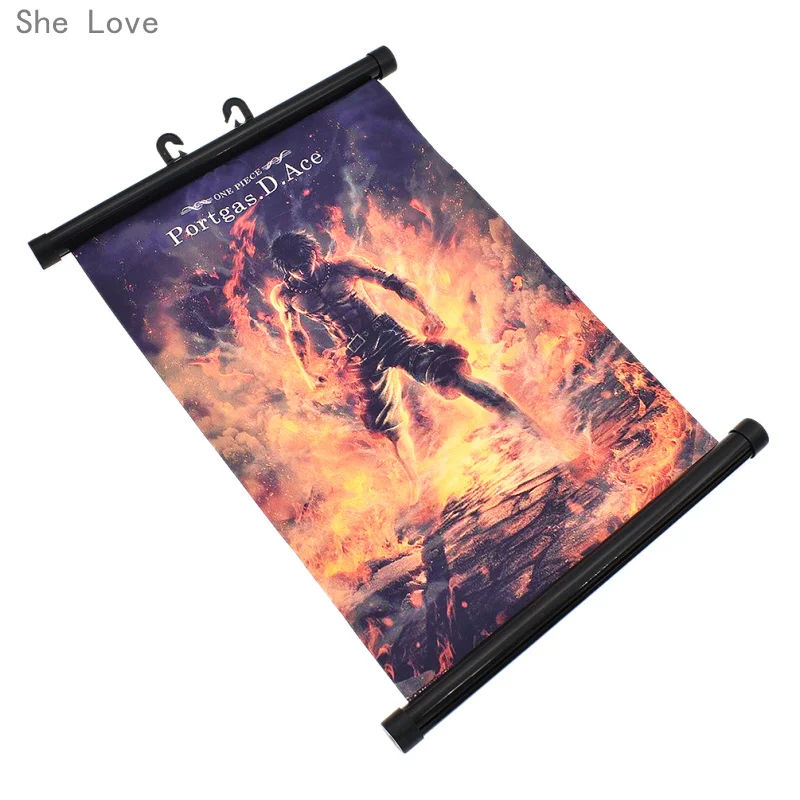 Она любит обувь для косплея Аниме One Piece Эйс прокрутки холсты рисования плакат