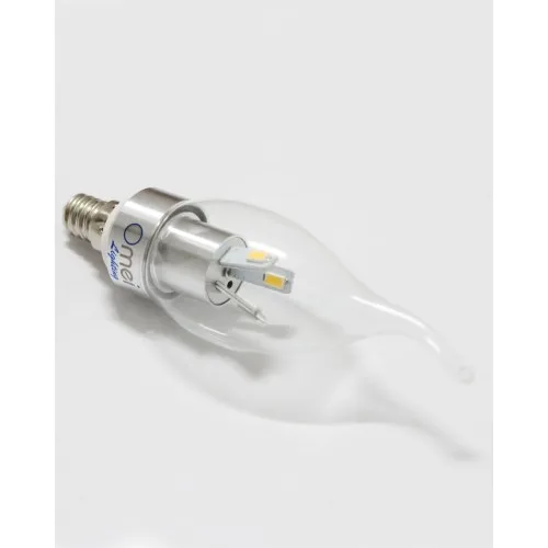 4 шт. LED 3W E12 канделябр база холодный белый 6000K свеча свет с изогнутым кончиком