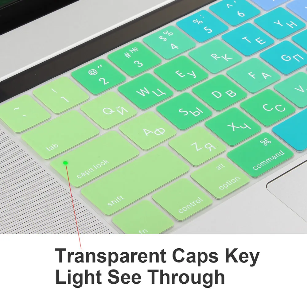 Чехол для клавиатуры с русской/английской кириллицей Macbook Pro 13 15 сенсорная панель