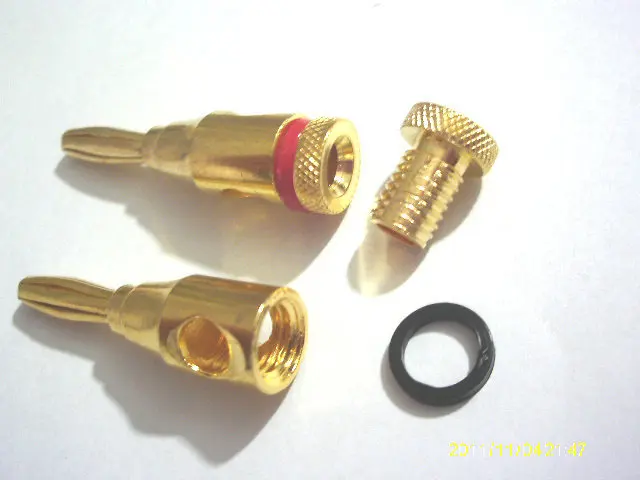 Золотистый музыкальный аудиокабель для динамика 100 шт. штекер типа банан 4