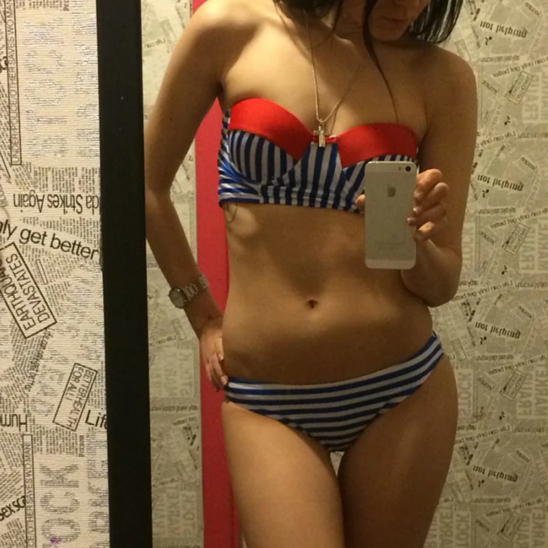 Хит 2018 купальник на косточках низкая талия сексуальный комплект бикини