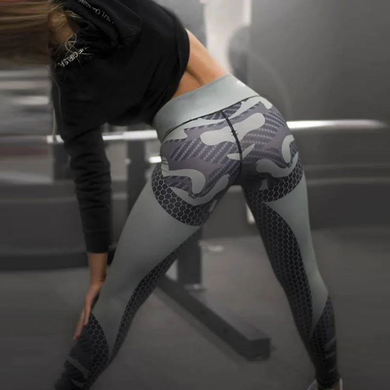 Новые модные женские туфли Фитнес Леггинсы женщина камуфляж выработать Sweatpant Штаны Femme леггинсы пот Штаны athleisure джеггинсы