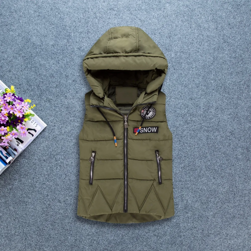 Новые зимние женские Повседневный жилет хлопок отложной воротник на молнии