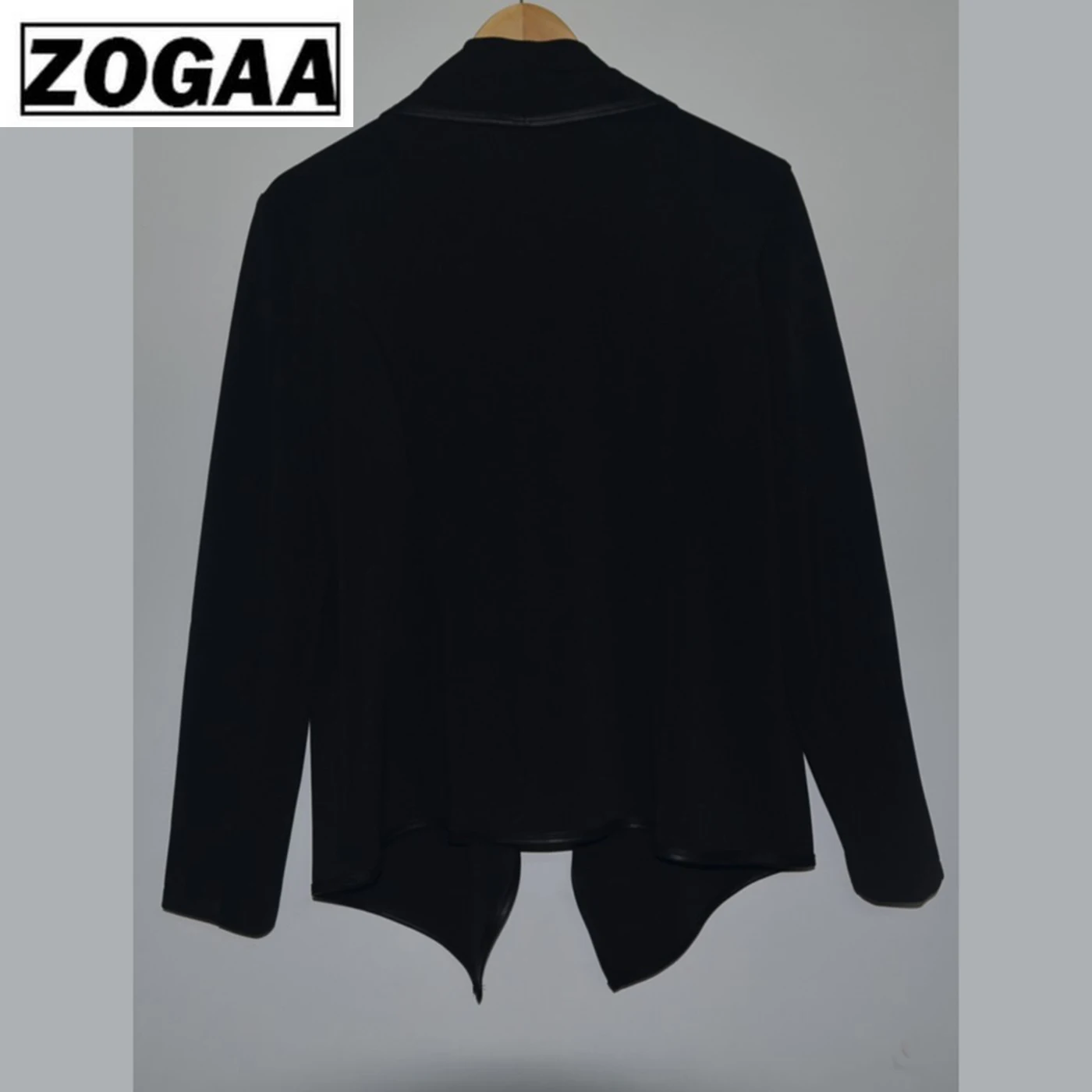 Женский офисный Блейзер ZOGAA однотонный Приталенный пиджак с воротником шалью и