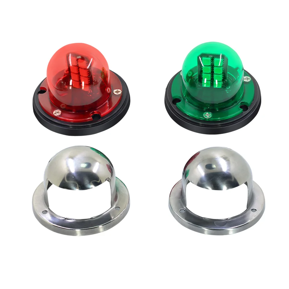12V из нержавеющей стали навигационный светильник LED красный зеленый сигнальный