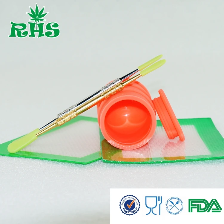 Hot selling 2017 plastic food grade silicone cosmetic container for wax 26ml oil 1set free shipping | Дом и сад